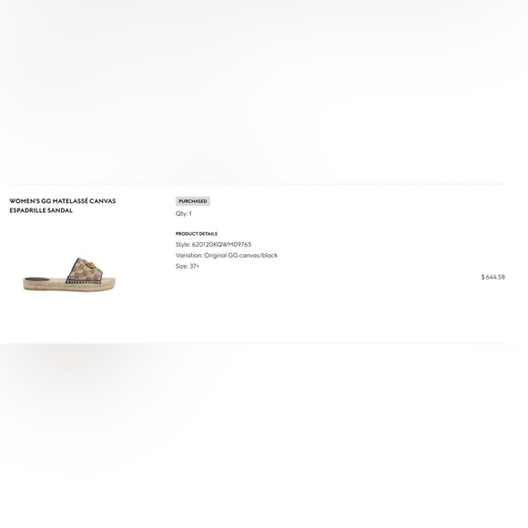 Gucci Women's GG Matelassé Canvas Espadrille Sandal - Size: 7.5 | IT 37.5 - Picture 16 of 16